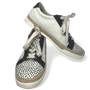Crown Vintage Espadrille Leather Geometric Sneakers women sz 9